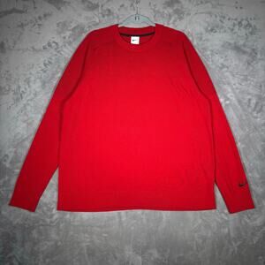 Nike Tiger Woods Red Wool Blend Crewneck Sweater XL